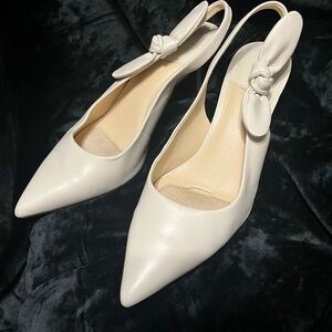 Alex Marie Elegant Cream Off-white Slingback Heels